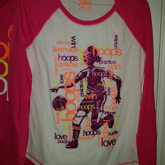 Justice Girls Sparkly Hooded Sweatshirt, Shirt and Sweatpants Set ~ Size 14/16 ~ - Picture 4 of 5